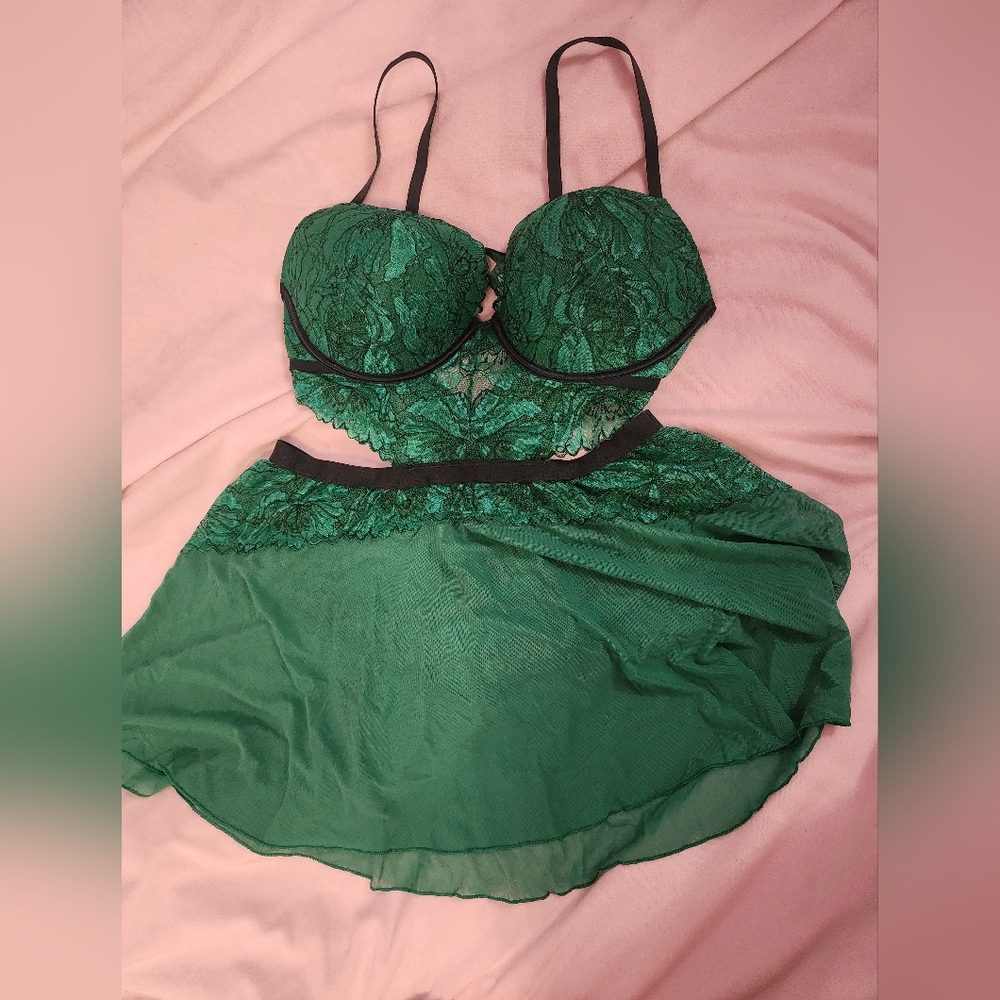 Green Push Up Babydoll Lingerie
